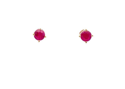 Exquisite 14K Gold Ruby Stud Earrings - A Timeless Addition to Your Fine Jewelry Collection