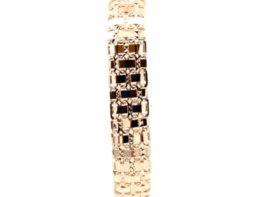 "Exquisite 14K Yellow Gold Woven Bracelet (7") - A Shimmering Masterpiece of Diamond and Fine Jewelry"