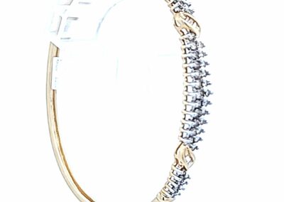 14 Karat Yellow Gold Diamond Bangle - Captivating Fine Jewelry with Sparkling Diamonds Amplifying its Glamour