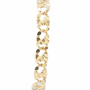 "Exquisite 14 Karat Yellow Gold Nugget Mariner Bracelet - Size 8" for a Ravishing Addition to Your Diamond and Fine Jewelry Collection"