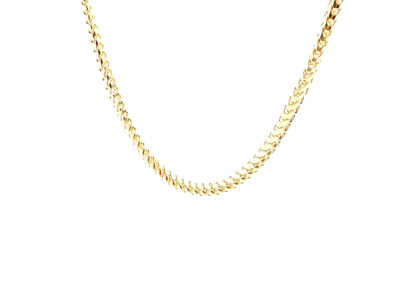 Exquisite 14K Yellow Gold Round Franco Necklace – Sparkling Diamond Fine Jewelry – Stunning Estate Jewelry for a Sophisticated Look
