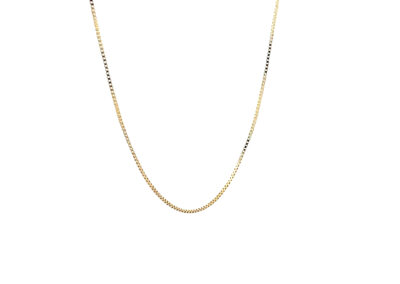 Elegant 14K Yellow Gold Box Necklace - 24" Length | Diamond and Fine Jewelry Estate Collection