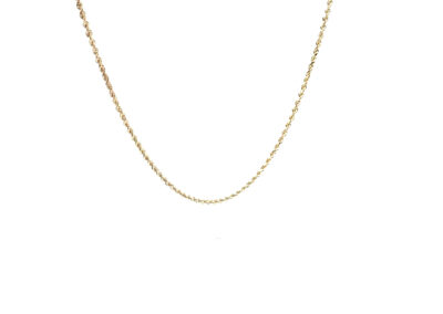 14K Yellow Gold Diamond Rope Chain Necklace 15.5" - Fine Jewelry for Sale. Impeccable Estate Jewelry Piece.