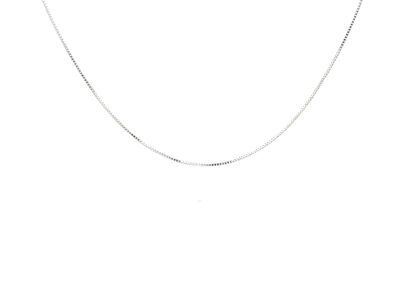 Exquisite 14 Karat White Gold Box Necklace - Sparkling Diamond Jewelry for an Elegant Accent