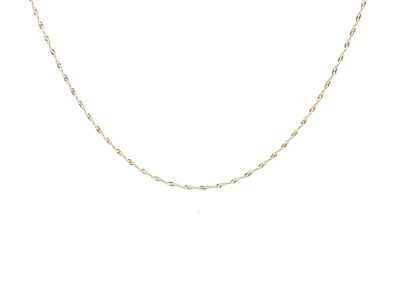 Stunning 14 Karat Yellow Gold Singapore Chain Necklace - A Timeless Piece of Diamond and Fine Estate Jewelry
