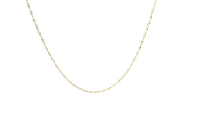 Stunning 14 Karat Yellow Gold Singapore Chain Necklace - A Timeless Piece of Diamond and Fine Estate Jewelry