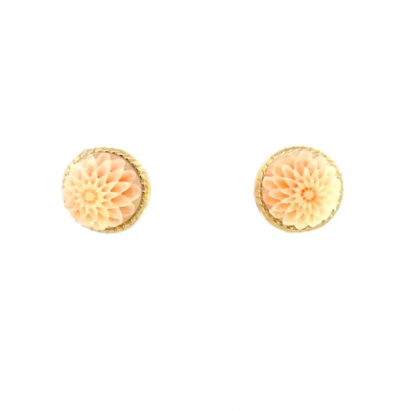 14 Karat Gold Coral Earrings - Captivating Diamond and Fine Estate Jewelry