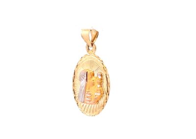 Stunning 14 Karat Tri-Colored Gold Baptism Pendant with Diamond Accents