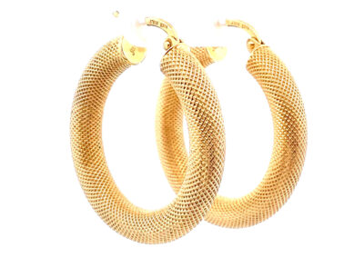 14 Karat Yellow Gold Hoops Earrings - Stunning Diamond Accents for Fine Estate Jewelry