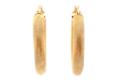 14 Karat Yellow Gold Hoops Earrings - Stunning Diamond Accents for Fine Estate Jewelry