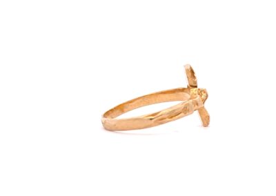 14K Yellow Gold Crucifix Ring - A Symbol of Faith and Elegance | Diamond, Fine, Estate Jewelry