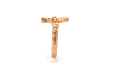 14K Yellow Gold Crucifix Ring - A Symbol of Faith and Elegance | Diamond, Fine, Estate Jewelry