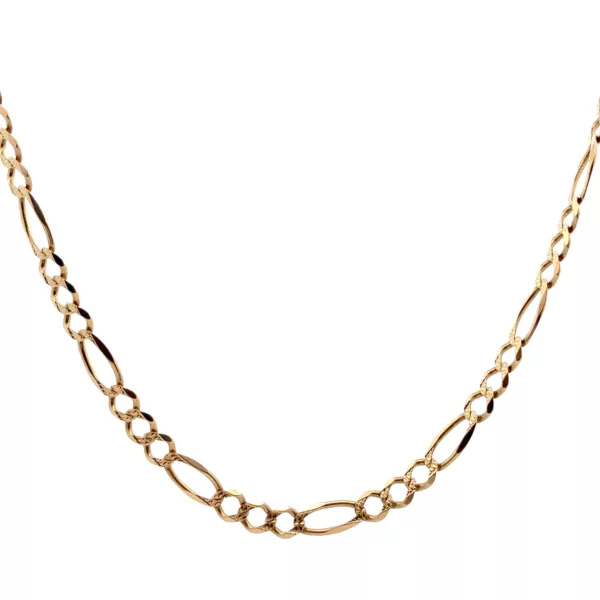 Exquisite 14K Yellow Gold Figaro Necklace - Timeless Jewelry for a Fashion Statement