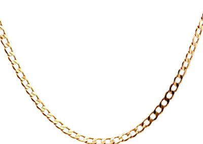 Stunning 14 Karat Yellow Gold Cuban Chain Necklace - A Shimmering Masterpiece of Diamond and Fine Estate Jewelry
