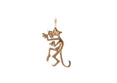 Exquisite 14 Karat Yellow Gold Pink Panther Pendant - A Dazzling Addition to Your Diamond Jewelry Collection