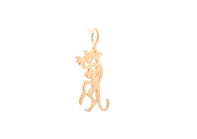 Exquisite 14 Karat Yellow Gold Pink Panther Pendant - A Dazzling Addition to Your Diamond Jewelry Collection
