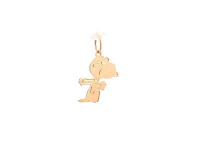 Elegant 14 Karat Yellow Gold Snoopy Pendant - A Timeless Treasure from the Estate Collection, Exclusively at XYZ Jewelry