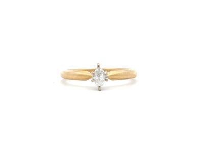 Sparkling 14K Yellow Gold Solitaire Diamond Ring - Size 6.5 | Dazzling Diamond Jewelry for Fine and Estate Collections