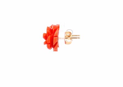 Exquisite 14kt Gold Stud Earrings with Stunning Coral Stone – A Captivating Addition to Any Fine Jewelry Collection
