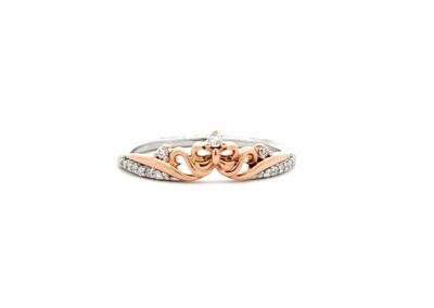 Exquisite 14 Karat Diamond Ring in Rose and White Gold - Size 9 for Fine Jewelry Enthusiasts