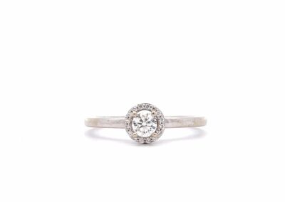Exquisite 14K White Gold Halo Diamond Ring - Size 9 | Sparkling Diamond Jewelry for a Touch of Elegance | Fine Estate Jewelry to Treasure