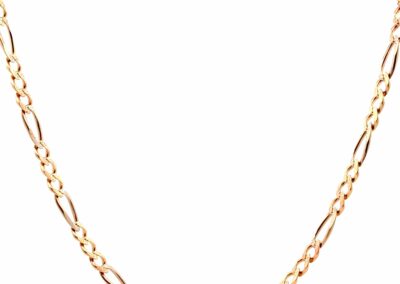 14 Karat Tri-Color Gold Figaro Chain Necklace- Splendid Diamond Jewelry Addition