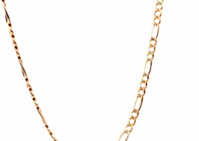 14 Karat Tri-Color Gold Figaro Chain Necklace- Splendid Diamond Jewelry Addition