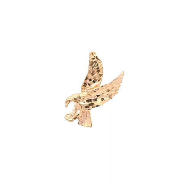 Stunning 14 Karat Yellow Gold Eagle Pendant Necklace - A Majestic Piece of Diamond and Fine Estate Jewelry