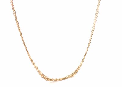 14 Karat Yellow Gold Reversed Link Necklace - Exquisite Diamond & Fine Jewelry Piece for Estate Jewelry Collectors - Size 22"