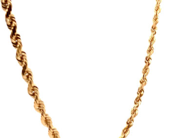 "Exquisite 14K Yellow Gold Rope Chain Necklace - Size 22" | Opulent Diamond and Estate Jewelry for the Discerning Connoisseur"