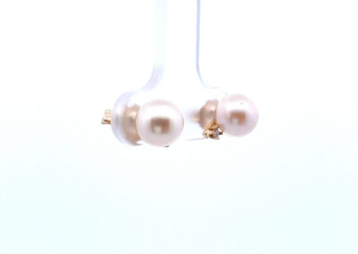 Stunning 14K Gold Diamond and Pearl Stud Earrings - A Timeless Addition to Your Fine Jewelry Collection