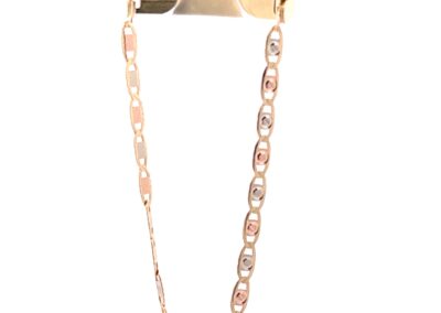 14 Karat Gold Tri-Color Valentino Bracelet - Size 5.5" | Dazzling Diamond & Fine Estate Jewelry at its Best!