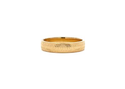 Elegant 14 Karat Yellow Gold Band Ring with Diamond Accents - Size 6 | Fine Estate Jewelry for Fashionable Individuals
