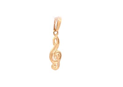 Exquisite 14 Karat Yellow Gold Music Pendant - Perfect for Diamond Jewelry enthusiasts and admirers of Fine and Estate Jewelry