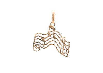 Exquisite 14 Karat Yellow Gold Music Pendant - Perfect for Diamond Jewelry enthusiasts and admirers of Fine and Estate Jewelry
