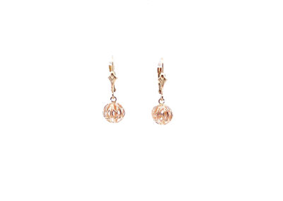 Luxury 14 Karat Yellow Gold Dangle Earrings | Exquisite Diamond Jewelry | Elegant Fine Jewelry | Vintage Estate Jewelry