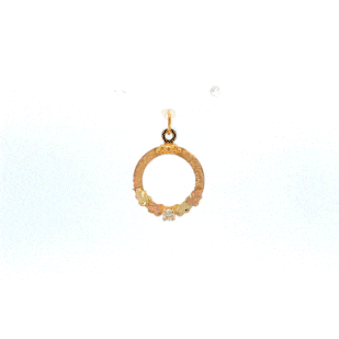 Exquisite 10 Karat Black Hills Gold Diamond Wreath Pendant - A Timeless Piece of Estate Jewelry