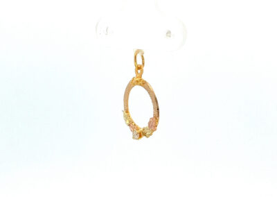 Elegant 10 Karat Black Hills Gold Diamond Wreath Pendant for Exquisite Fine Jewelry Enthusiasts