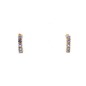 Exquisite Tanzanite Stud Earrings in 10 Karat Yellow Gold - A Sparkling Addition to your Diamond and Fine Jewelry Collection