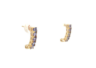 Exquisite 10 Karat Yellow Gold Tanzanite Stud Earrings - A Timeless Addition to Your Collection of Fine Diamond Jewelry
