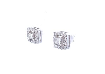 Shimmering Brilliance: 10 Karat White Gold Diamond Stud Earrings - Exquisite Diamond Jewelry for Your Fine Jewelry Collection