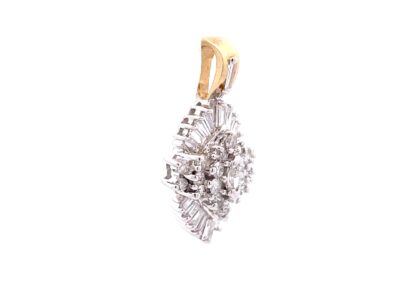 Exquisite 14 Karat Bi-Tone Gold Diamond Pendant: A Gleaming Marvel of Diamond Jewelry Excellence