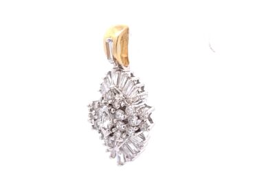 Exquisite 14 Karat Bi-Tone Gold Diamond Pendant: A Gleaming Marvel of Diamond Jewelry Excellence