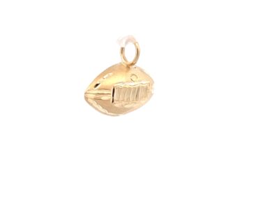 Sparkling 14 Karat Yellow Gold Football Pendant - Perfect for Sports Enthusiasts and Fine Jewelry Lovers