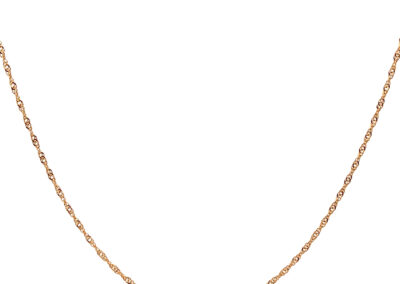 14 Karat Yellow Gold Singapore Necklace with Diamond Accent - Fine Jewelry