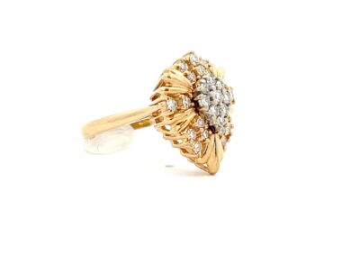 Stunning 14K Gold Diamond Ring in Size 7.5 - Exquisite Fine Estate Jewelry