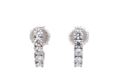 Exquisite 14k Gold Stud Earrings with Sparkling Round Diamonds - A Testament to Fine Diamond Jewelry