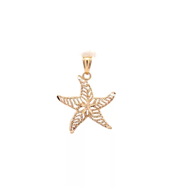 Exquisite 10 Karat Yellow Gold Starfish Pendant – A Shimmering Delight in Diamond Jewelry