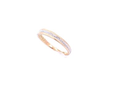 Stunning 10 Karat White and Yellow Gold Band Ring (Size 5.5) - Perfect for Diamond Jewelry Enthusiasts