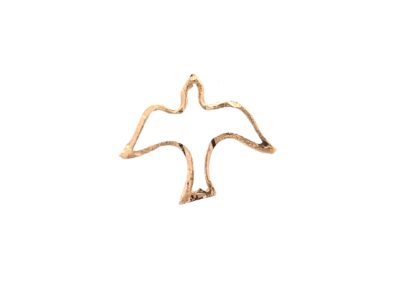 Stunning 14 Karat Yellow Gold Dove Pendant Necklace - Diamond-Laced Fine Jewelry with a Touch of Vintage Elegance